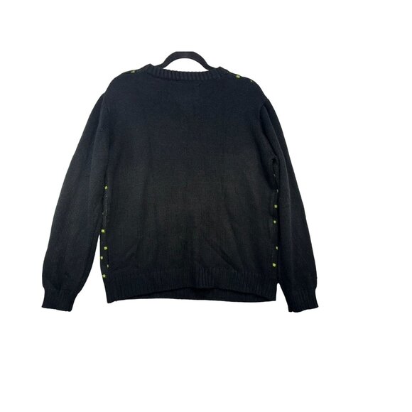 Ugly Christmas Sweater "Are You Naughty Or Nice?"  Sweater Medium Black & Green - Picture 8 of 8